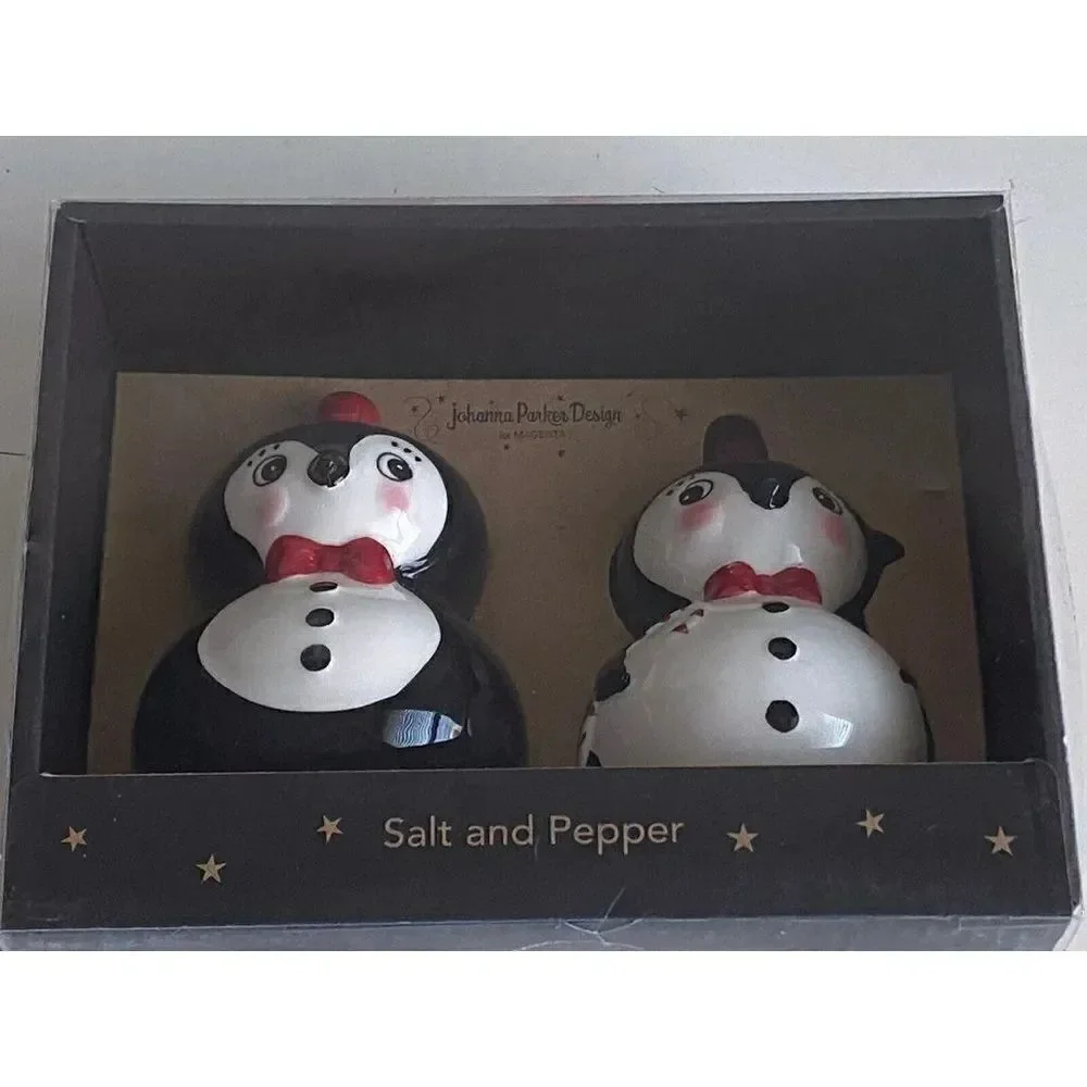 Johanna Parker Penguin‎ Holiday Salt And Pepper Shakers Set NEW